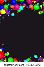 Colorful Glossy Balls Background. Falling Spheres. Abstract Candies. Vector illustration