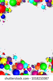 Colorful Glossy Balls Background. Falling Spheres. Abstract Candies. Vector illustration