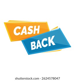 Colorful glossy banner showing a cash back deal for customers