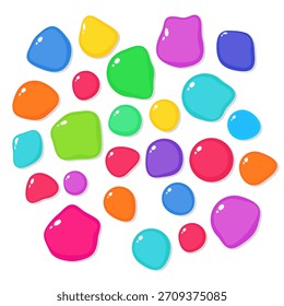 Colorido Colorido Glossy Blobs Coleção. Ilustração vetorial