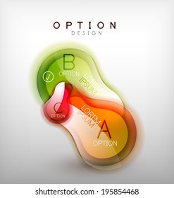 Colorful glossy bubble infographics. Futuristic shapes for infographics, presentations, web layouts