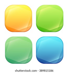 colorful glossy button design vector, App icons template, isolated on white