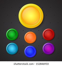 Colorful glossy buttons. Design elements. Vector illustration