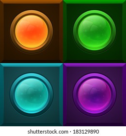 Colorful glossy buttons. Design elements. Vector illustration