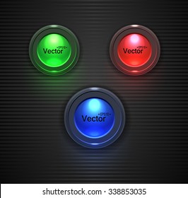 Colorful  Glossy buttons, lightbulb for your site. Vector illustration