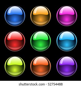 colorful glossy buttons on black