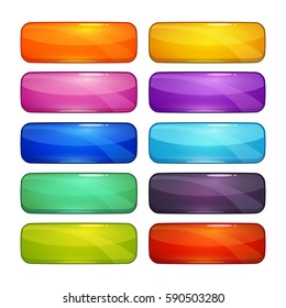 Coloridos botones brillante. Elementos vectoriales aislados para diseño web o de juegos.