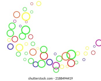 Colorful glossy candy balls on a white background. Pointillist polka-dots. 