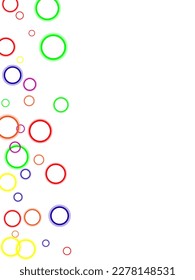 Colorful glossy candy balls on a white background. Pointillist polka-dots. 