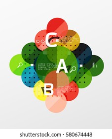 Colorful glossy circle infographics. Vector template background for workflow layout, diagram, number options or web design