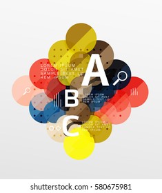 Colorful glossy circle infographics. Vector template background for workflow layout, diagram, number options or web design