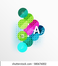 Colorful glossy circle infographics. Vector template background for workflow layout, diagram, number options or web design