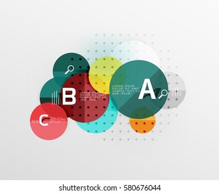 Colorful glossy circle infographics. Vector template background for workflow layout, diagram, number options or web design