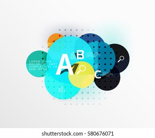 Colorful glossy circle infographics. Vector template background for workflow layout, diagram, number options or web design