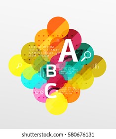 Colorful glossy circle infographics. Vector template background for workflow layout, diagram, number options or web design