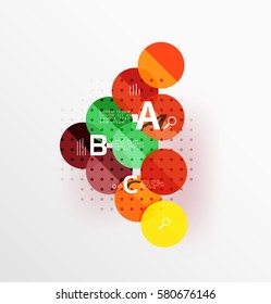 Colorful glossy circle infographics. Vector template background for workflow layout, diagram, number options or web design