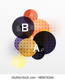 Colorful glossy circle infographics. Vector template background for workflow layout, diagram, number options or web design