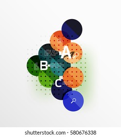 Colorful glossy circle infographics. Vector template background for workflow layout, diagram, number options or web design