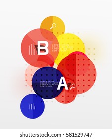 Colorful glossy circle infographics. Vector template background for workflow layout, diagram, number options or web design