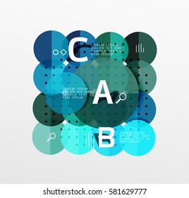 Colorful glossy circle infographics. Vector template background for workflow layout, diagram, number options or web design