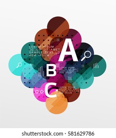 Colorful glossy circle infographics. Vector template background for workflow layout, diagram, number options or web design
