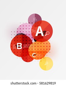 Colorful glossy circle infographics. Vector template background for workflow layout, diagram, number options or web design