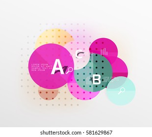 Colorful glossy circle infographics. Vector template background for workflow layout, diagram, number options or web design