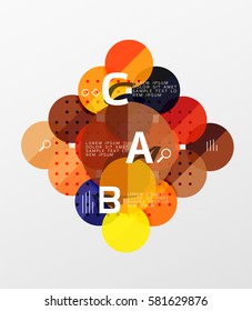 Colorful glossy circle infographics. Vector template background for workflow layout, diagram, number options or web design