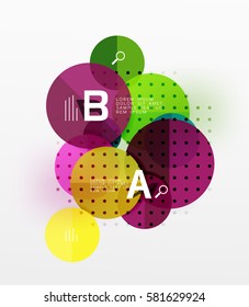 Colorful glossy circle infographics. Vector template background for workflow layout, diagram, number options or web design