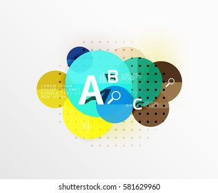 Colorful glossy circle infographics. Vector template background for workflow layout, diagram, number options or web design