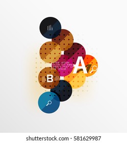 Colorful glossy circle infographics. Vector template background for workflow layout, diagram, number options or web design