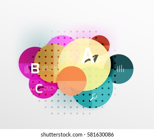 Colorful glossy circle infographics. Vector template background for workflow layout, diagram, number options or web design