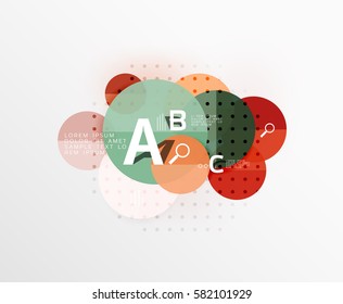 Colorful glossy circle infographics. Vector template background for workflow layout, diagram, number options or web design