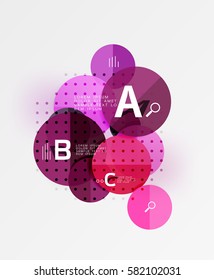 Colorful glossy circle infographics. Vector template background for workflow layout, diagram, number options or web design