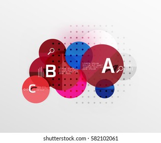 Colorful glossy circle infographics. Vector template background for workflow layout, diagram, number options or web design