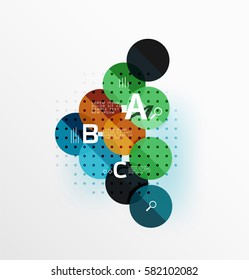 Colorful glossy circle infographics. Vector template background for workflow layout, diagram, number options or web design