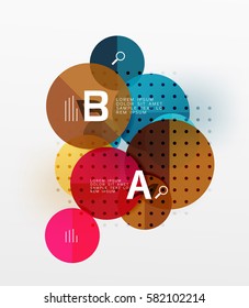 Colorful glossy circle infographics. Vector template background for workflow layout, diagram, number options or web design