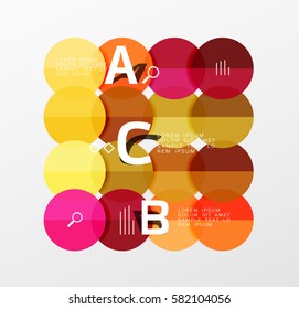 Colorful glossy circle infographics. Vector template background for workflow layout, diagram, number options or web design