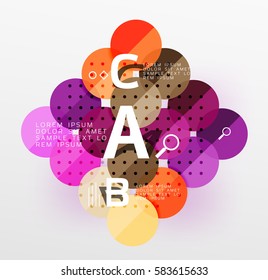 Colorful glossy circle infographics. Vector template background for workflow layout, diagram, number options or web design