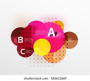 Colorful glossy circle infographics. Vector template background for workflow layout, diagram, number options or web design