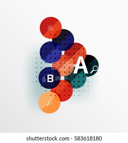 Colorful glossy circle infographics. Vector template background for workflow layout, diagram, number options or web design