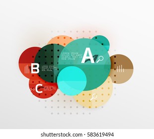 Colorful glossy circle infographics. Vector template background for workflow layout, diagram, number options or web design