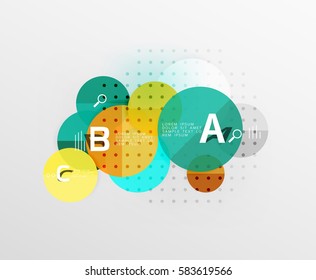 Colorful glossy circle infographics. Vector template background for workflow layout, diagram, number options or web design