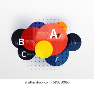 Colorful glossy circle infographics. Vector template background for workflow layout, diagram, number options or web design