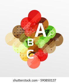 Colorful glossy circle infographics. Vector template background for workflow layout, diagram, number options or web design