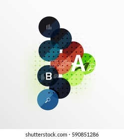 Colorful glossy circle infographics. Vector template background for workflow layout, diagram, number options or web design
