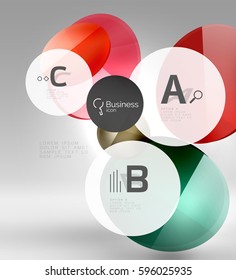 Colorful glossy circle infographics. Vector template background for workflow layout, diagram, number options or web design