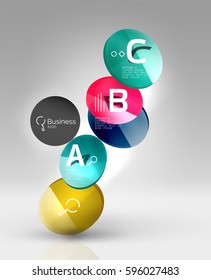 Colorful glossy circle infographics. Vector template background for workflow layout, diagram, number options or web design