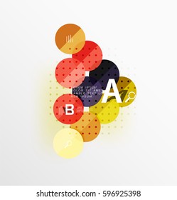 Colorful glossy circle infographics. Vector template background for workflow layout, diagram, number options or web design