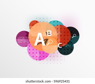 Colorful glossy circle infographics. Vector template background for workflow layout, diagram, number options or web design